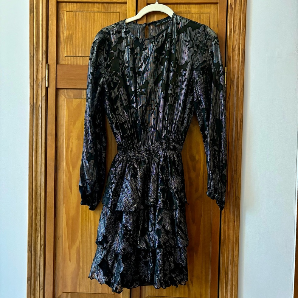 Zara Long Sleeve Metallic Dress
